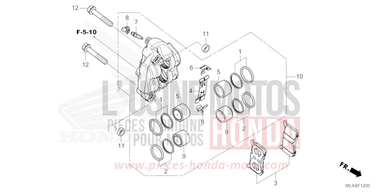 FRONT BRAKE CALIPER for CMX 1100 "Rebel" IRIDIUM GRAY METALLIC (NHC65) from 2025